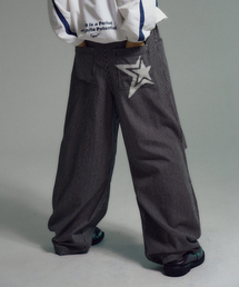 TRAVEL（トラベル）の「Striped Star Twill Pants Black（その他パンツ）」