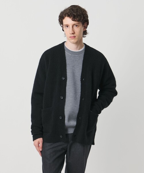 UNITED ARROWS（ユナイテッドアローズ）の「ヤク ヘアリー カーディガン（カーディガン/ボレロ・メンズ・ブラック/ライトブルー/モカ・S/XL/M/L）」の4枚目の写真