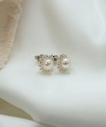 淡水パールキュービックピアス