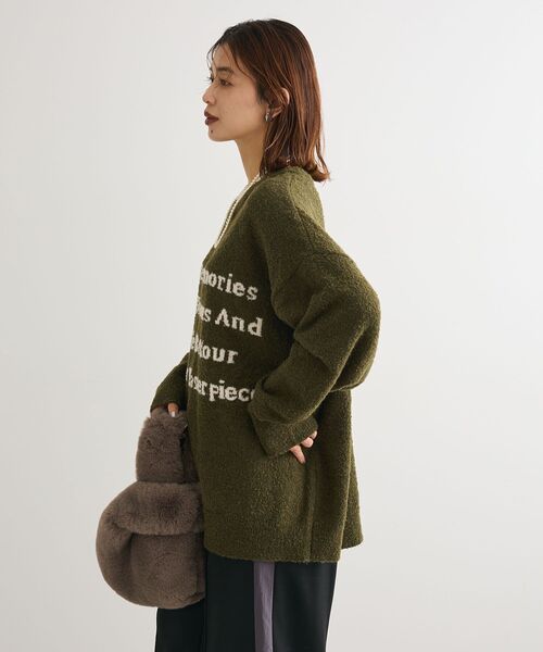 Green　Parks（グリーンパークス）の「ブークレロゴニットチュニック（チュニック・レディース・レッド/ベージュ/チャコールグレー/カーキ・FREE）」の10枚目の写真