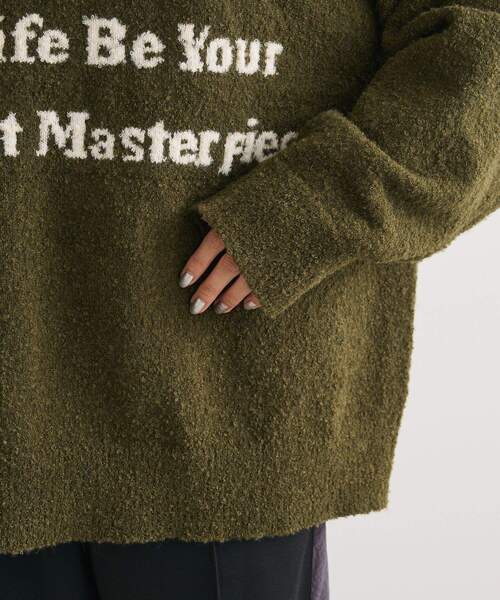 Green　Parks（グリーンパークス）の「ブークレロゴニットチュニック（チュニック・レディース・レッド/ベージュ/チャコールグレー/カーキ・FREE）」の13枚目の写真