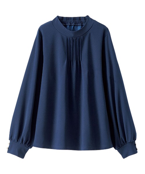 BELLUNA PLUS(ベルーナ)の「着脱楽々!袖ボタンデザインブラウス(シャツ/ブラウス・レディース・コーラル/ネイビー/ライトグレー・MEDIUM/X-LARGE/LARGE)」の12枚目の写真