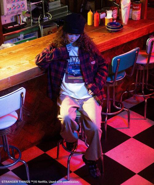 セール】□STRANGER THINGS×MINNETONKA チェックシャツ（シャツ