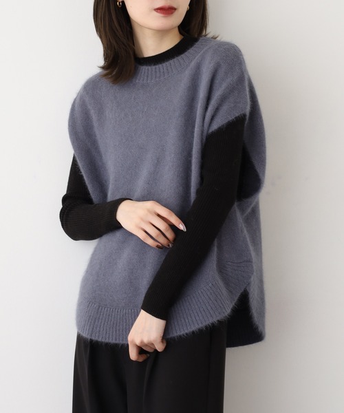 Anna Nicola(アンナニコラ)の「Anna Nicola FOXブレンドニットベスト(ベスト・レディース・モカ/ピンク/グレー/ブラック・38)」の14枚目の写真