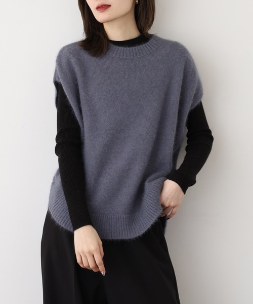 Anna Nicola(アンナニコラ)の「Anna Nicola FOXブレンドニットベスト(ベスト・レディース・モカ/ピンク/グレー/ブラック・38)」の15枚目の写真