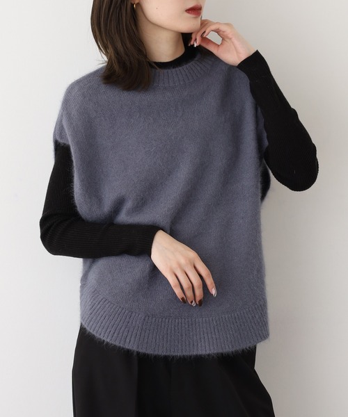Anna Nicola(アンナニコラ)の「Anna Nicola FOXブレンドニットベスト(ベスト・レディース・モカ/ピンク/グレー/ブラック・38)」の13枚目の写真
