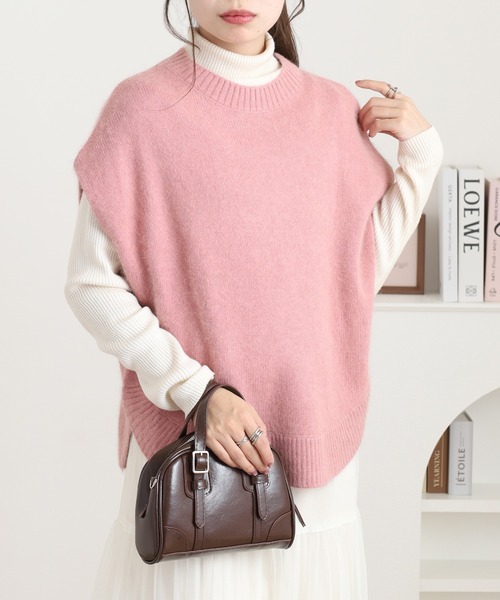 Anna Nicola(アンナニコラ)の「Anna Nicola FOXブレンドニットベスト(ベスト・レディース・モカ/ピンク/グレー/ブラック・38)」の21枚目の写真