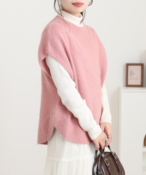 Anna Nicola(アンナニコラ)の「Anna Nicola FOXブレンドニットベスト(ベスト・レディース・モカ/ピンク/グレー/ブラック・38)」の22枚目の写真