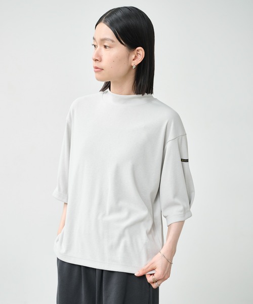 kha:ki（カーキ）の「「KHA:KI / カーキ」ソフトモックネック トップ（Tシャツ/カットソー・レディース・グレー/チャコールグレー/ライトイエロー/ホワイト・1）」の15枚目の写真