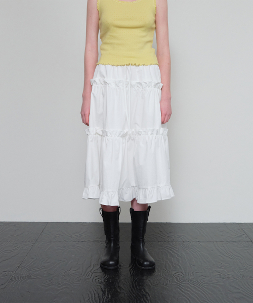 HANE(ハネ)の「Frill Tiered Skirt_White(スカート・レディース・その他・SMALL/MEDIUM)」の1枚目の写真