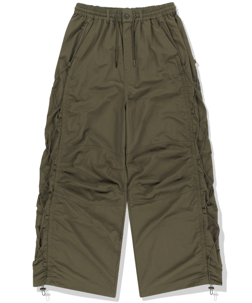 NOT4NERD(ノットフォーナード)の「Side Shirred Nylon Pants - Khaki(スウェットパンツ・レディース・その他・MEDIUM/LARGE/X-LARGE)」の2枚目の写真