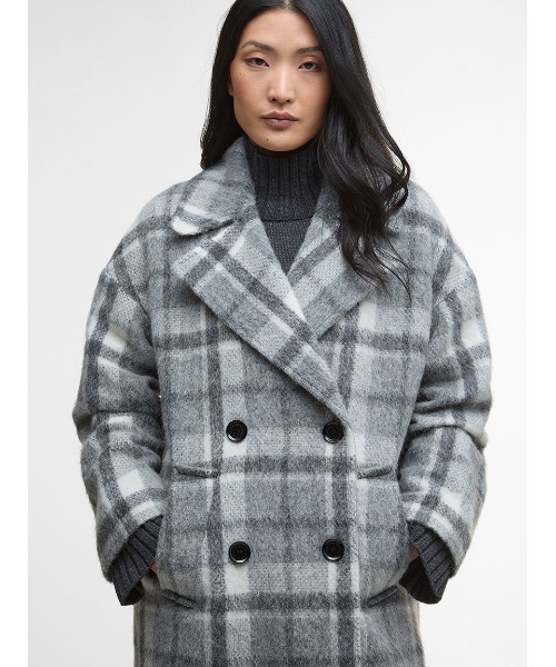 Barbour(バブアー)の「Beattie チェック ウール コート(レディース)(ピーコート・レディース・グレー・8/10)」の8枚目の写真