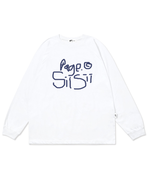 PAGESIISII(ページシシ)の「落書きプリントオーバーサイズロングスリーブホワイト(Tシャツ/カットソー・レディース・その他・LARGE/MEDIUM)」の2枚目の写真