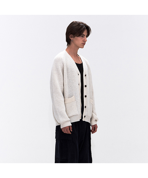 [UN] Wool Knit Club Cardigan — вязаный кардиган с клубным дизайном, айвори