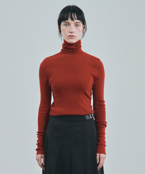 UNIFORM BRIDGE(ユニフォームブリッジ)の「high gauge turtle neck knit(womens) red(ニット/セーター・メンズ・その他・SMALL/MEDIUM)」の2枚目の写真