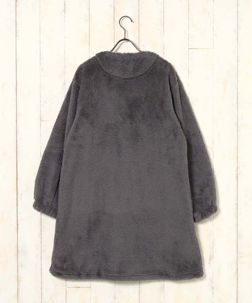 Bleu Bleuet（ブルーブルーエ）の「シープタッチV開きガウン26（ガウン/バスローブ・レディース・チャコール/モカ/ブルーグレー・FREE）」の4枚目の写真