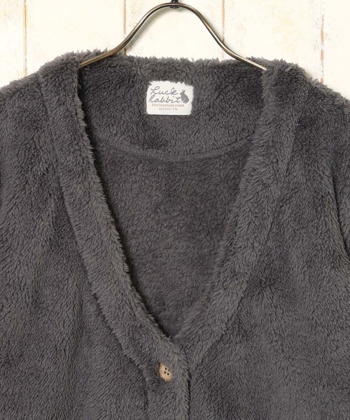 Bleu Bleuet（ブルーブルーエ）の「シープタッチV開きガウン26（ガウン/バスローブ・レディース・チャコール/モカ/ブルーグレー・FREE）」の5枚目の写真