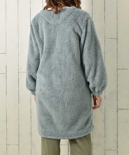 Bleu Bleuet（ブルーブルーエ）の「シープタッチV開きガウン26（ガウン/バスローブ・レディース・チャコール/モカ/ブルーグレー・FREE）」の13枚目の写真