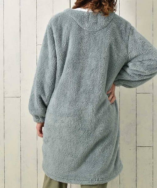 Bleu Bleuet（ブルーブルーエ）の「シープタッチV開きガウン26（ガウン/バスローブ・レディース・チャコール/モカ/ブルーグレー・FREE）」の14枚目の写真