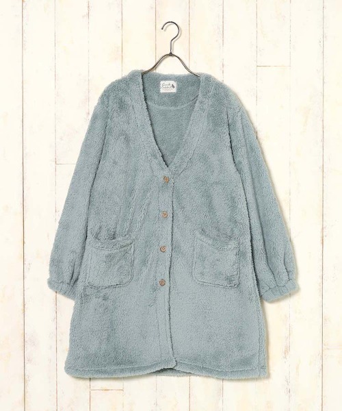 Bleu Bleuet（ブルーブルーエ）の「シープタッチV開きガウン26（ガウン/バスローブ・レディース・チャコール/モカ/ブルーグレー・FREE）」の17枚目の写真