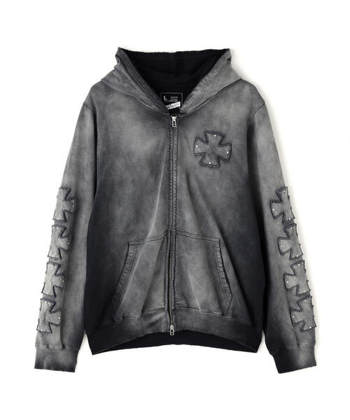 DANKE SCHON(ダンケシェーン)の「DankeSchon/ダンケシェーン/SPRAY PIGMENT SWEAT ZIP HOODIE(パーカー・メンズ・ブラック・M/L)」の2枚目の写真