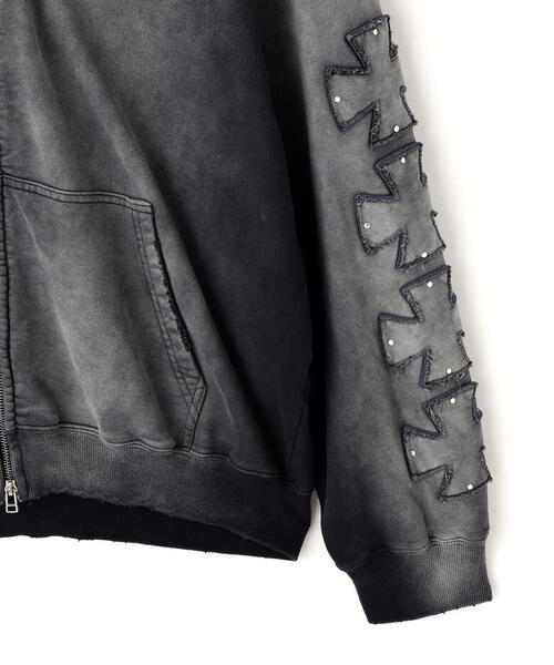 DANKE SCHON(ダンケシェーン)の「DankeSchon/ダンケシェーン/SPRAY PIGMENT SWEAT ZIP HOODIE(パーカー・メンズ・ブラック・M/L)」の5枚目の写真