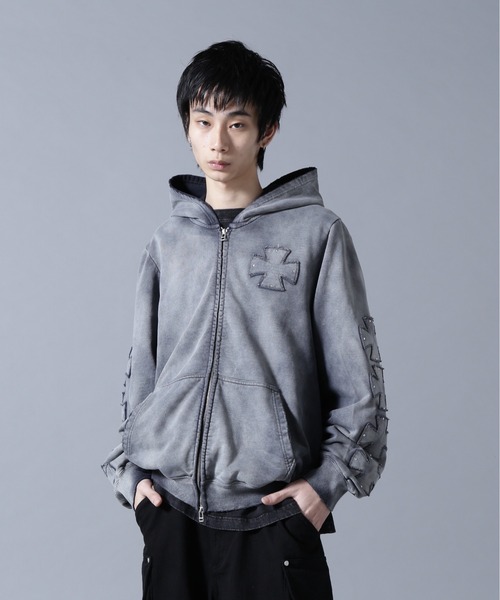 DANKE SCHON（ダンケシェーン）の「DankeSchon/ダンケシェーン/SPRAY PIGMENT SWEAT ZIP HOODIE（パーカー・メンズ・ブラック・M/L）」の3枚目の写真
