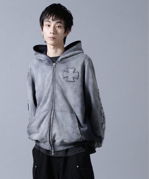 DankeSchon/ダンケシェーン/SPRAY PIGMENT SWEAT ZIP HOODIE（パーカー