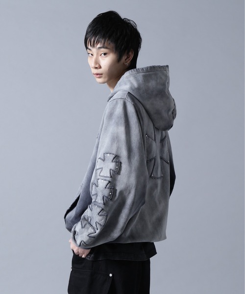 DANKE SCHON（ダンケシェーン）の「DankeSchon/ダンケシェーン/SPRAY PIGMENT SWEAT ZIP HOODIE（パーカー・メンズ・ブラック・M/L）」の8枚目の写真