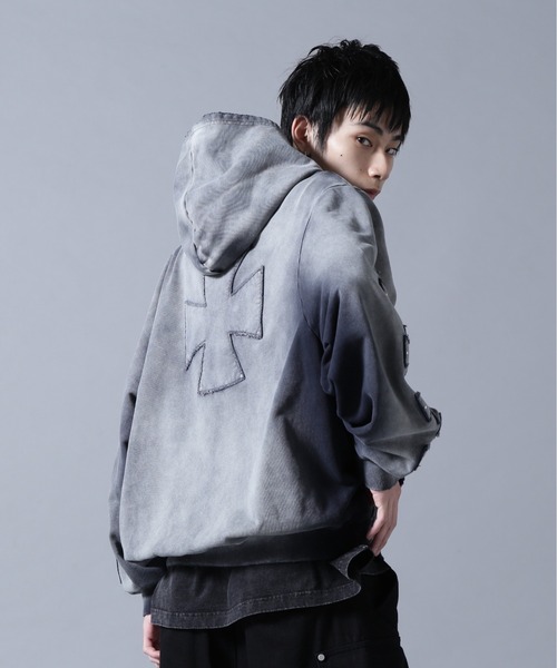 DankeSchon/ダンケシェーン/SPRAY PIGMENT SWEAT ZIP HOODIE（パーカー