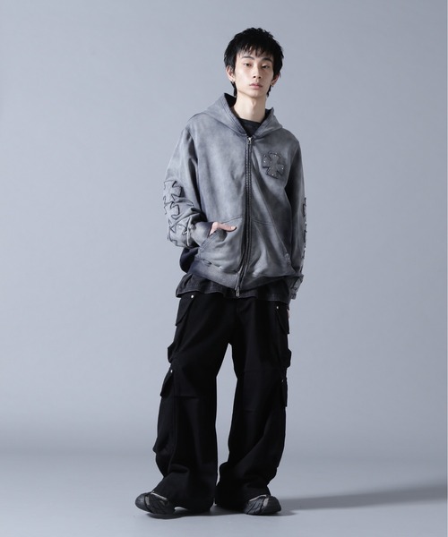 DANKE SCHON（ダンケシェーン）の「DankeSchon/ダンケシェーン/SPRAY PIGMENT SWEAT ZIP HOODIE（パーカー・メンズ・ブラック・M/L）」の12枚目の写真