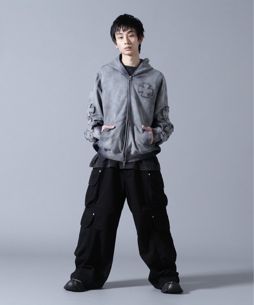 ダンケシェーン　ブラック　パッチワーク　パーカー　LHP WEB&DEPOT限定】DankeSchon/ダンケシェーン/SWEAT SHORT ZIP-HOODIE