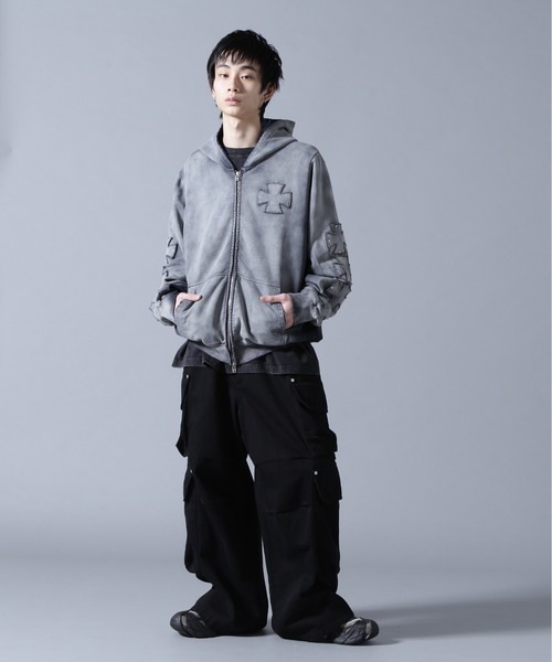 DankeSchon/ダンケシェーン/SPRAY PIGMENT SWEAT ZIP HOODIE（パーカー