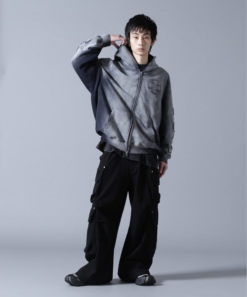 DANKE SCHON（ダンケシェーン）の「DankeSchon/ダンケシェーン/SPRAY PIGMENT SWEAT ZIP HOODIE（パーカー・メンズ・ブラック・M/L）」の17枚目の写真