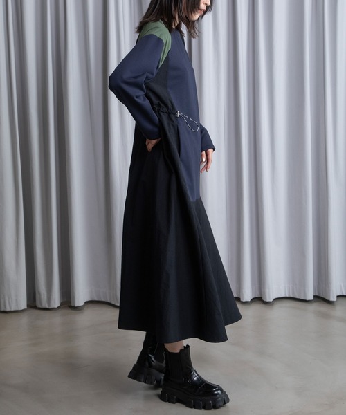 MARECHAL TERRE（マルシャルテル）の「ドッキングワンピース（ワンピース・レディース・ブラック/ネイビー/グレー/アイボリー・MEDIUM）」の5枚目の写真