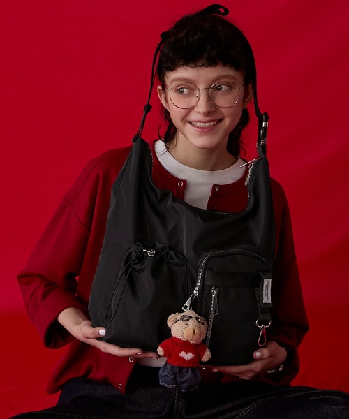 BONLECILL Marche（ボンルシールマルシェ）の「【BONLECILL Marche】マルチポケットユーティリティショルダーバッグ（ショルダーバッグ・レディース・グレー/アイボリー/ブラック・FREE）」の13枚目の写真