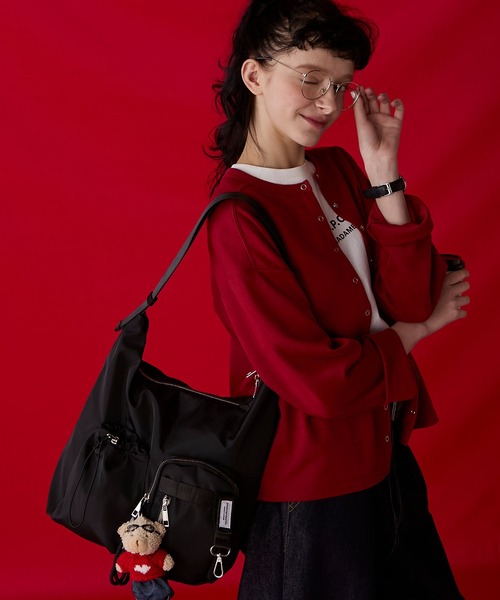 BONLECILL Marche（ボンルシールマルシェ）の「【BONLECILL Marche】マルチポケットユーティリティショルダーバッグ（ショルダーバッグ・レディース・グレー/アイボリー/ブラック・FREE）」の14枚目の写真