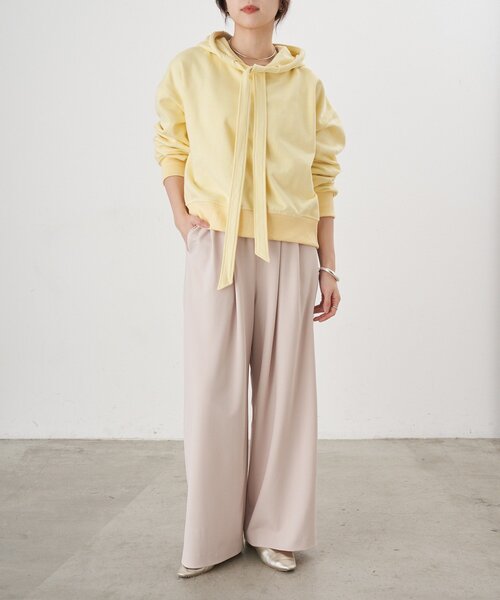 SHENERY（シーナリー）の「ボウタイフーディー（パーカー・レディース・オフホワイト/ライトグレー/イエロー・FREE）」の13枚目の写真