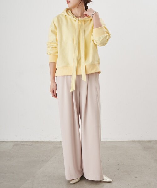 SHENERY（シーナリー）の「ボウタイフーディー（パーカー・レディース・オフホワイト/ライトグレー/イエロー・FREE）」の14枚目の写真