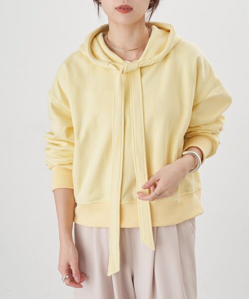 SHENERY（シーナリー）の「ボウタイフーディー（パーカー・レディース・オフホワイト/ライトグレー/イエロー・FREE）」の9枚目の写真