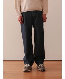 ワンタッチワイドデニムパンツインディゴ