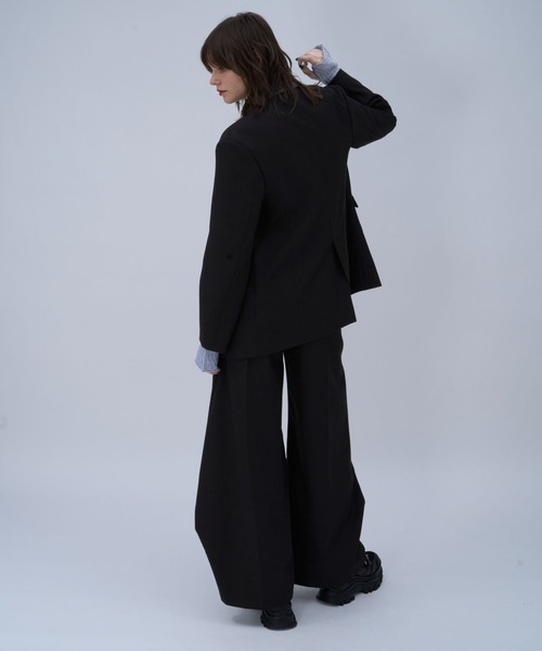 HARE（ハレ）の「ハイショクラップデザインパンツ(HARE)（スラックス・レディース・ブラック/カーキ・FREE）」の4枚目の写真