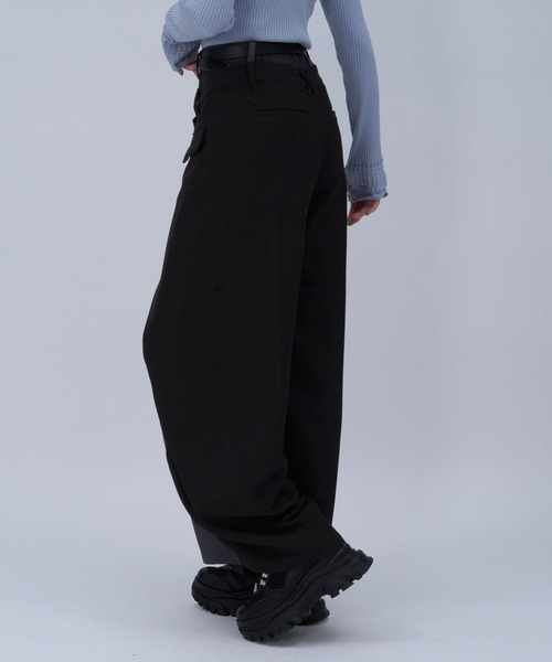 HARE（ハレ）の「ハイショクラップデザインパンツ(HARE)（スラックス・レディース・ブラック/カーキ・FREE）」の10枚目の写真