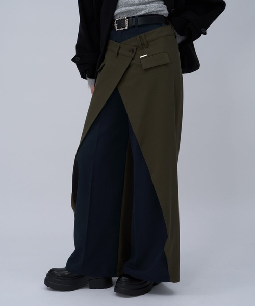 HARE（ハレ）の「ハイショクラップデザインパンツ(HARE)（スラックス・レディース・ブラック/カーキ・FREE）」の14枚目の写真