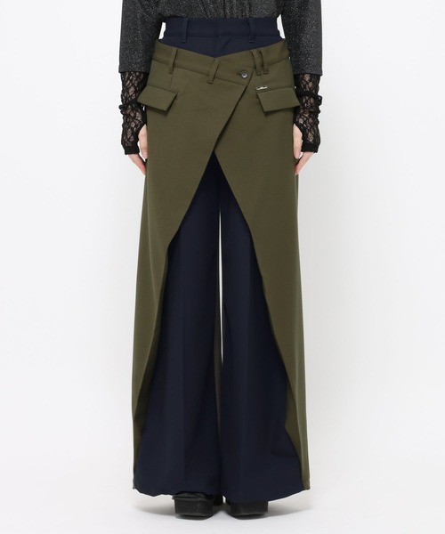 HARE（ハレ）の「ハイショクラップデザインパンツ(HARE)（スラックス・レディース・ブラック/カーキ・FREE）」の16枚目の写真