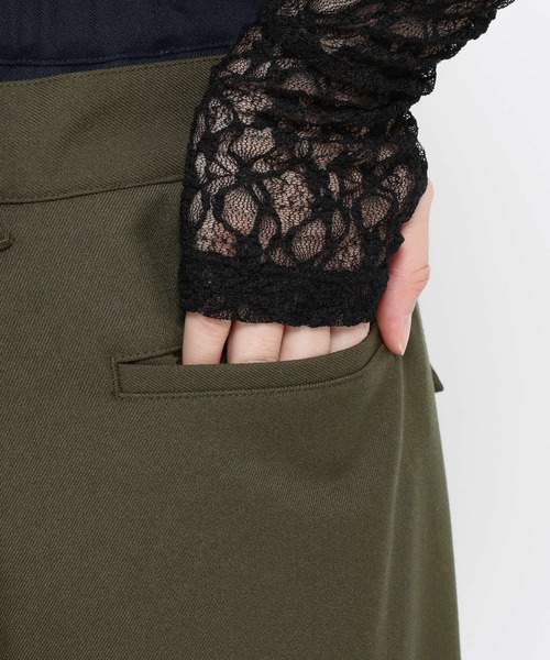 HARE（ハレ）の「ハイショクラップデザインパンツ(HARE)（スラックス・レディース・ブラック/カーキ・FREE）」の20枚目の写真