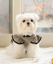 MY LITTLE DOG（マイ リトル ドッグ）の「Coco Heart Patch One-Piece - Milk Cocoa（ペットウェア）」