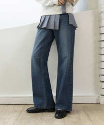 EUGGEN（ユジェン）の「ウォッシュドブーツカットデニムパンツ_ミッドブルー（デニムパンツ）」