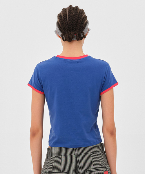PO8（ピーオーエイト）の「CORE 8 T-SHIRTS - COBALT BLUE（Tシャツ/カットソー・レディース・コバルトブルー・SMALL/MEDIUM）」の6枚目の写真