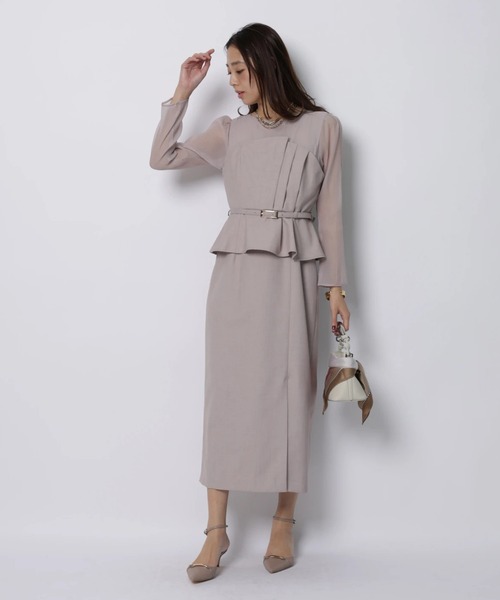 JUSGLITTY（ジャスグリッティー）の「ペプラムワンピース（ワンピース・レディース・ピンク系その他/ブラック系その他・2/1/0）」の2枚目の写真